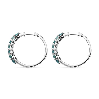 Grandidierite Hoop Earrings in Platinum Over Sterling Silver 3.65 ctw