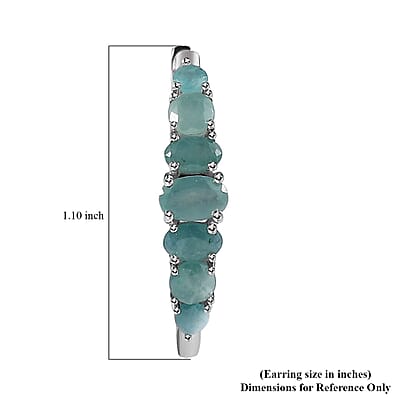 Grandidierite Hoop Earrings in Platinum Over Sterling Silver 3.65 ctw