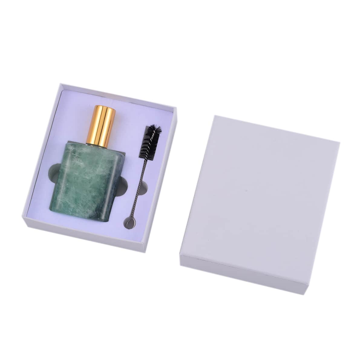 Fluorite Gemstone Perfume Bottle with Cleaning Brush image number 5