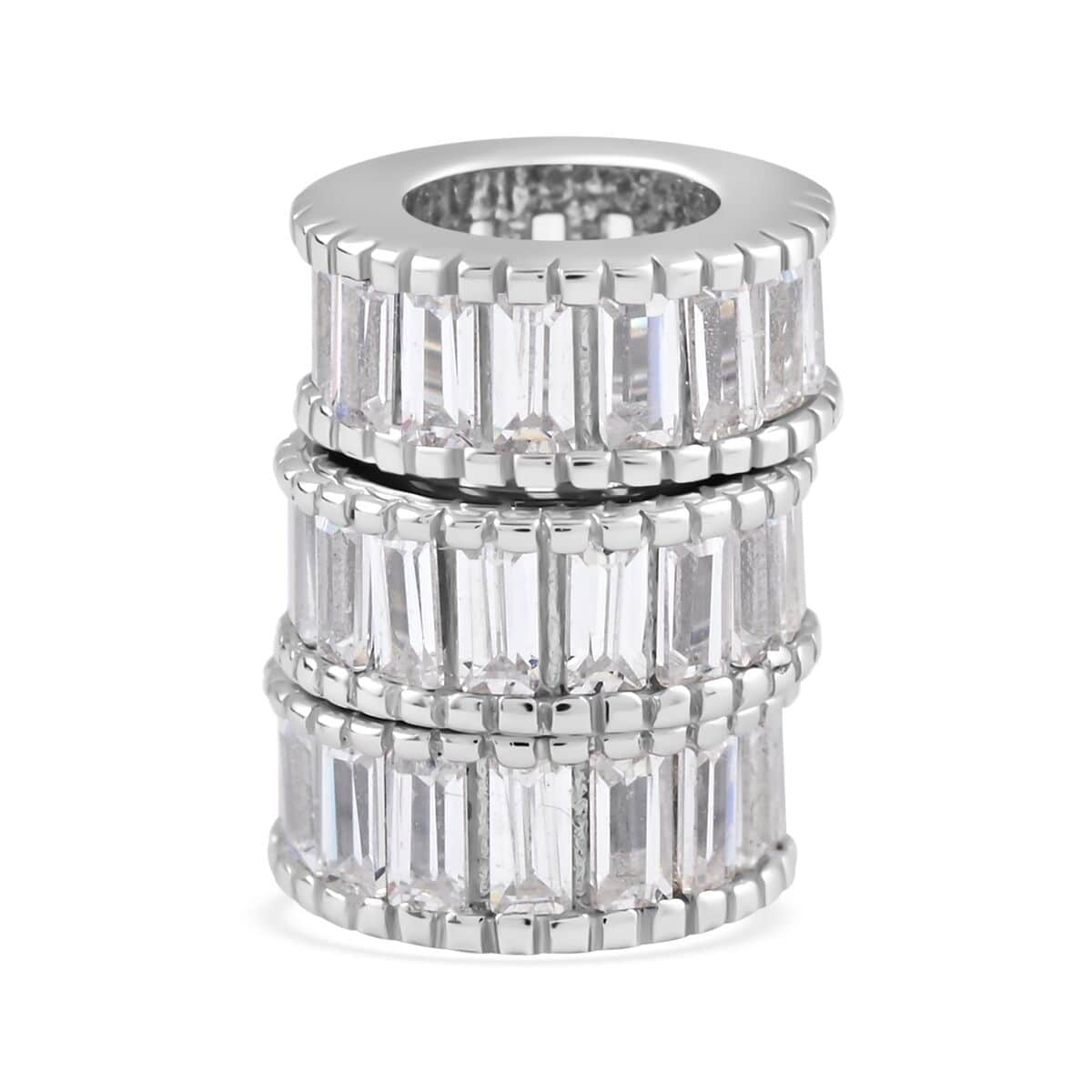 Lustro Stella Finest CZ Fashionable Nail Ring in Rhodium Over Sterling Silver image number 5