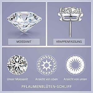 Moissanite 3.59 ctw Ring in Platinum Over Sterling Silver (Size 11.5)