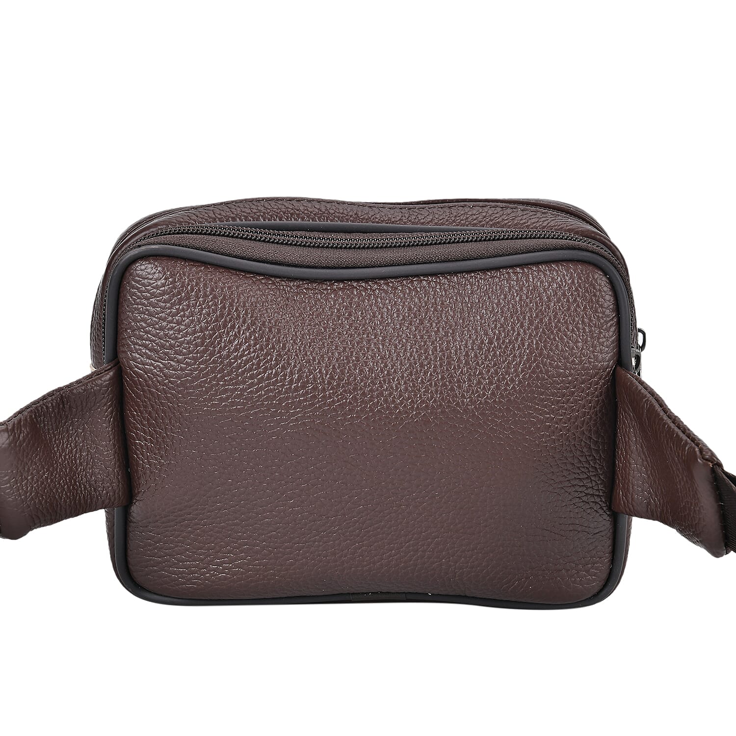 Coffee Genuine Leather Rose Embossed Waist Bag