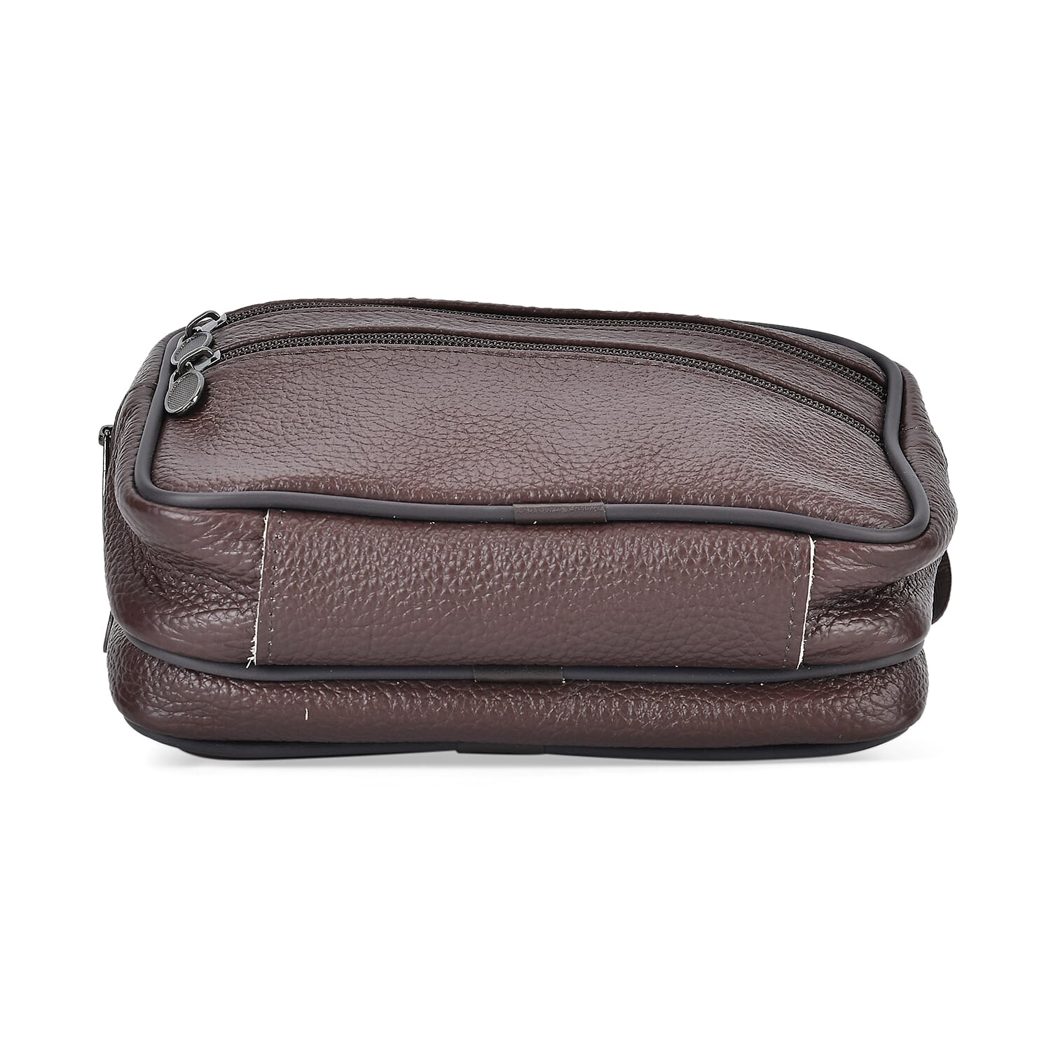 Coffee Genuine Leather Rose Embossed Waist Bag