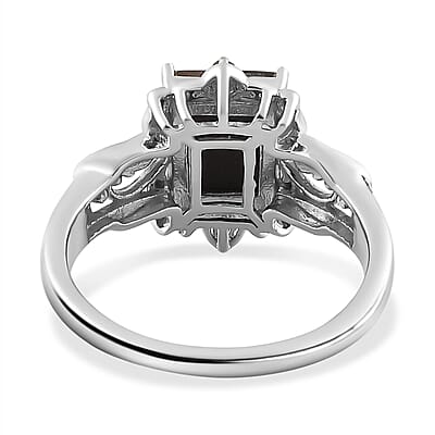 Canadian Ammolite and Chrome Diopside Ring in Vermeil YG and Platinum Over Sterling Silver (Size 10.0)