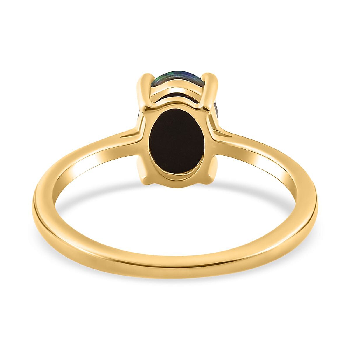 Canadian Ammolite Solitaire Ring in Vermeil Yellow Gold Over Sterling Silver (Size 10.0)