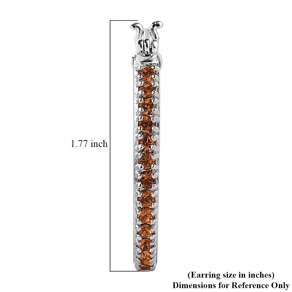 Designer Premium Topaz Color Austrian Crystal Hoop Earrings in Platinum Over Copper image number 4