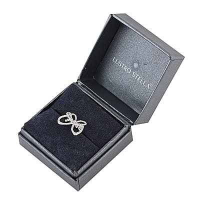 Lustro Stella Finest CZ Ring in Rhodium Over Sterling Silver (Size 6.0)