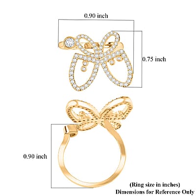 Lustro Stella Finest CZ Ring in 14K Yellow Gold Over Sterling Silver (Size 6.0)