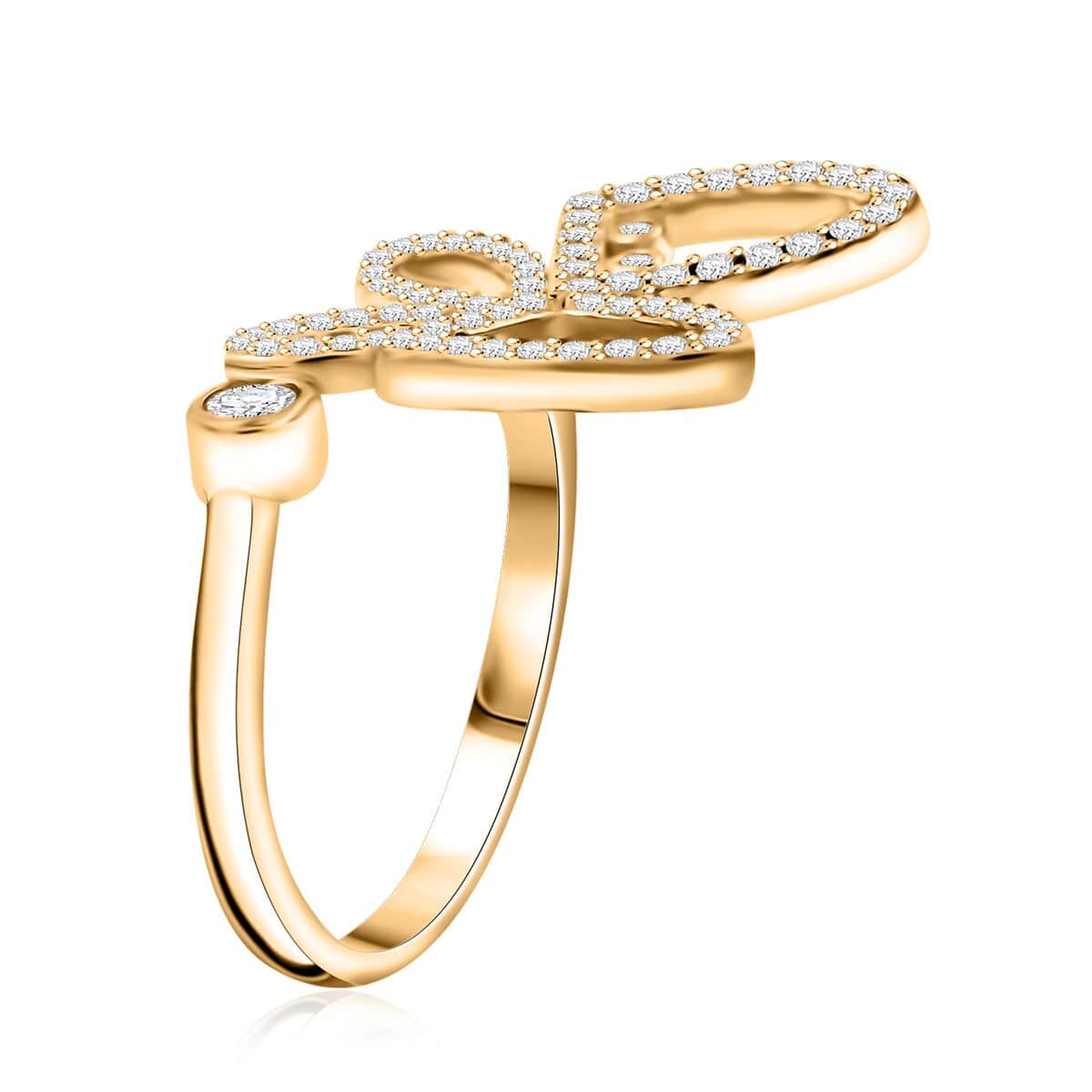 Lustro Stella Finest CZ Ring in 14K Yellow Gold Over Sterling Silver (Size 9.0) image number 3