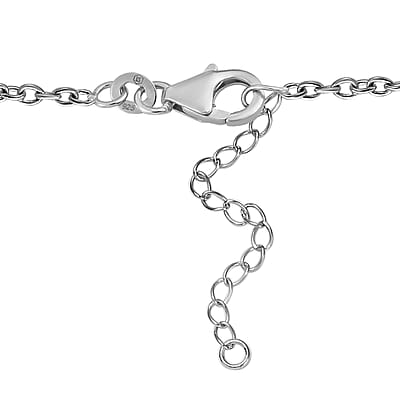 Lustro Stella Finest CZ Star Necklace in Rhodium Over Sterling Silver 18-20 Inches