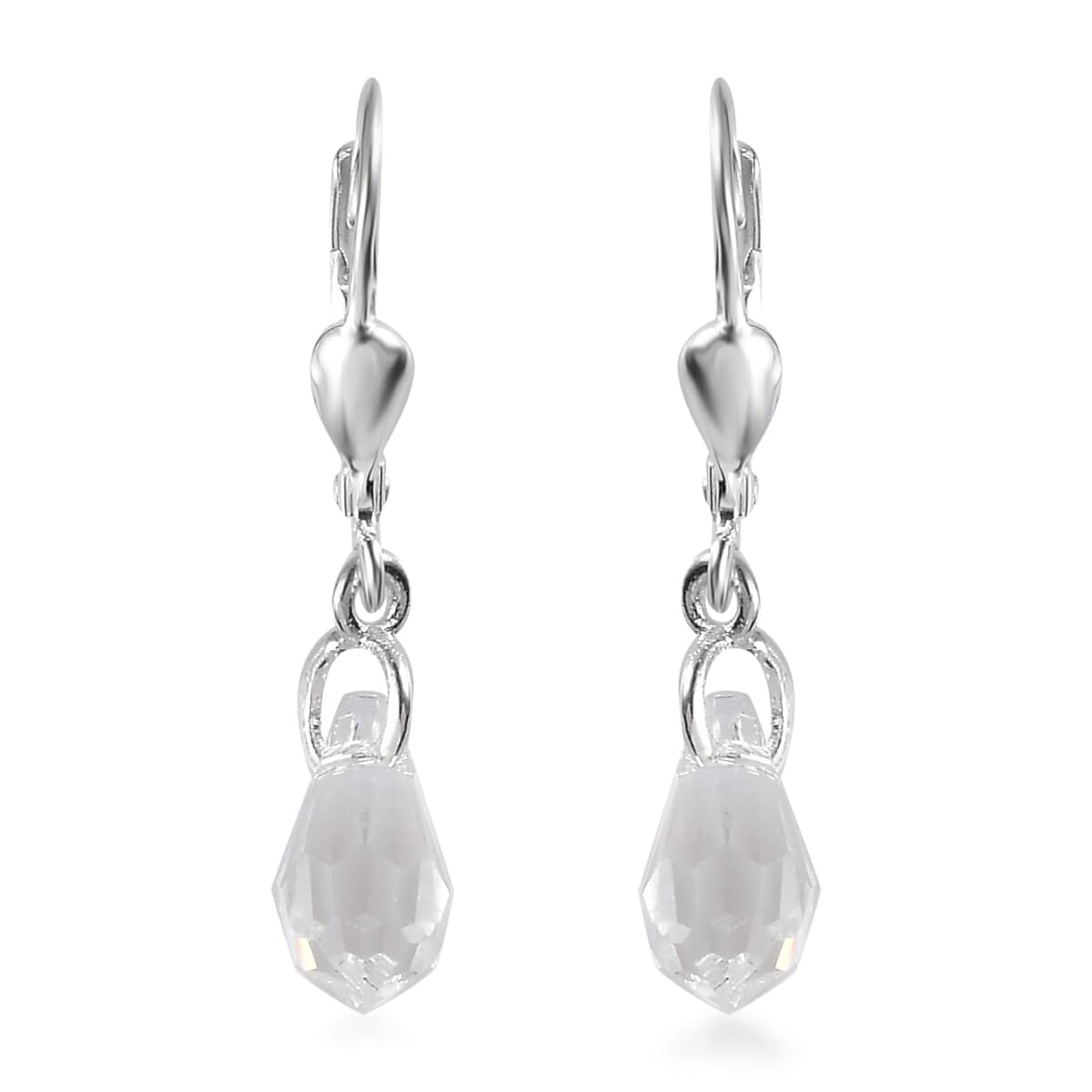 Designer Premium Austrian Crystal Lever Back Earrings in Sterling Silver image number 0