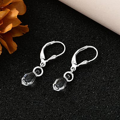 Designer Premium Austrian Crystal Lever Back Earrings in Sterling Silver
