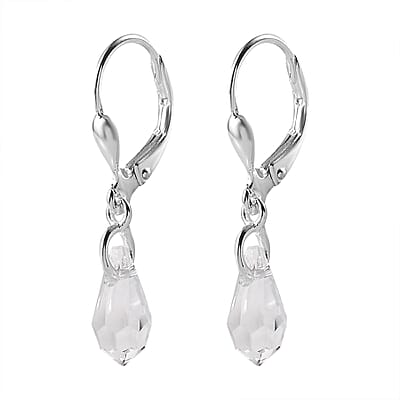 Designer Premium Austrian Crystal Lever Back Earrings in Sterling Silver