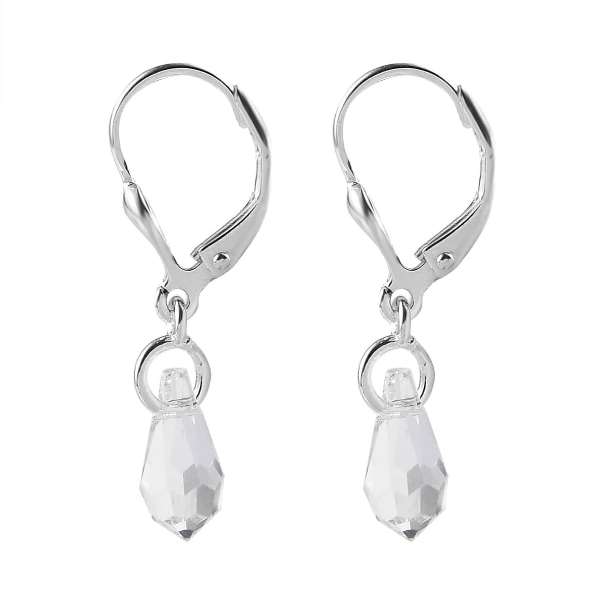 Designer Premium Austrian Crystal Lever Back Earrings in Sterling Silver image number 4