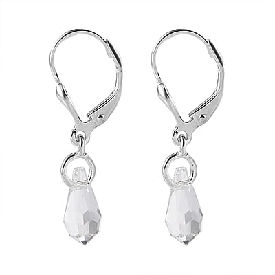 Designer Premium Austrian Crystal Lever Back Earrings in Sterling Silver