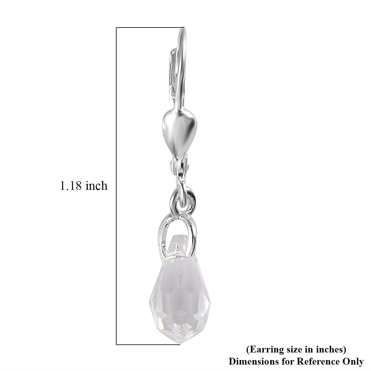 Designer Premium Austrian Crystal Lever Back Earrings in Sterling Silver
