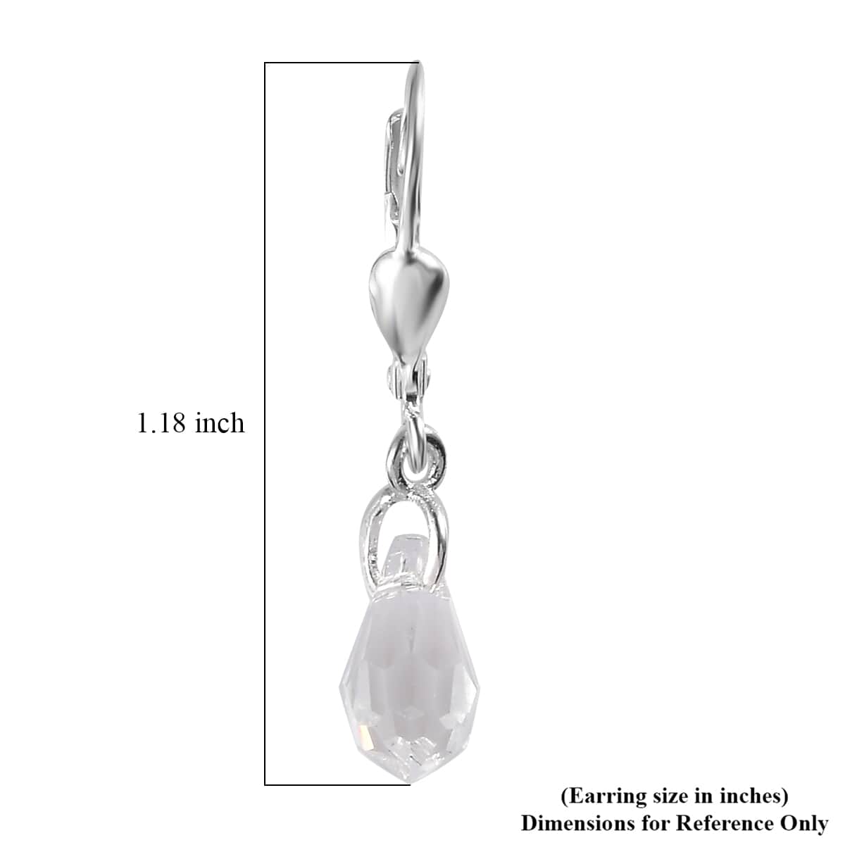 Designer Premium Austrian Crystal Lever Back Earrings in Sterling Silver image number 5
