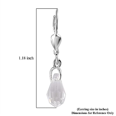 Designer Premium Austrian Crystal Lever Back Earrings in Sterling Silver