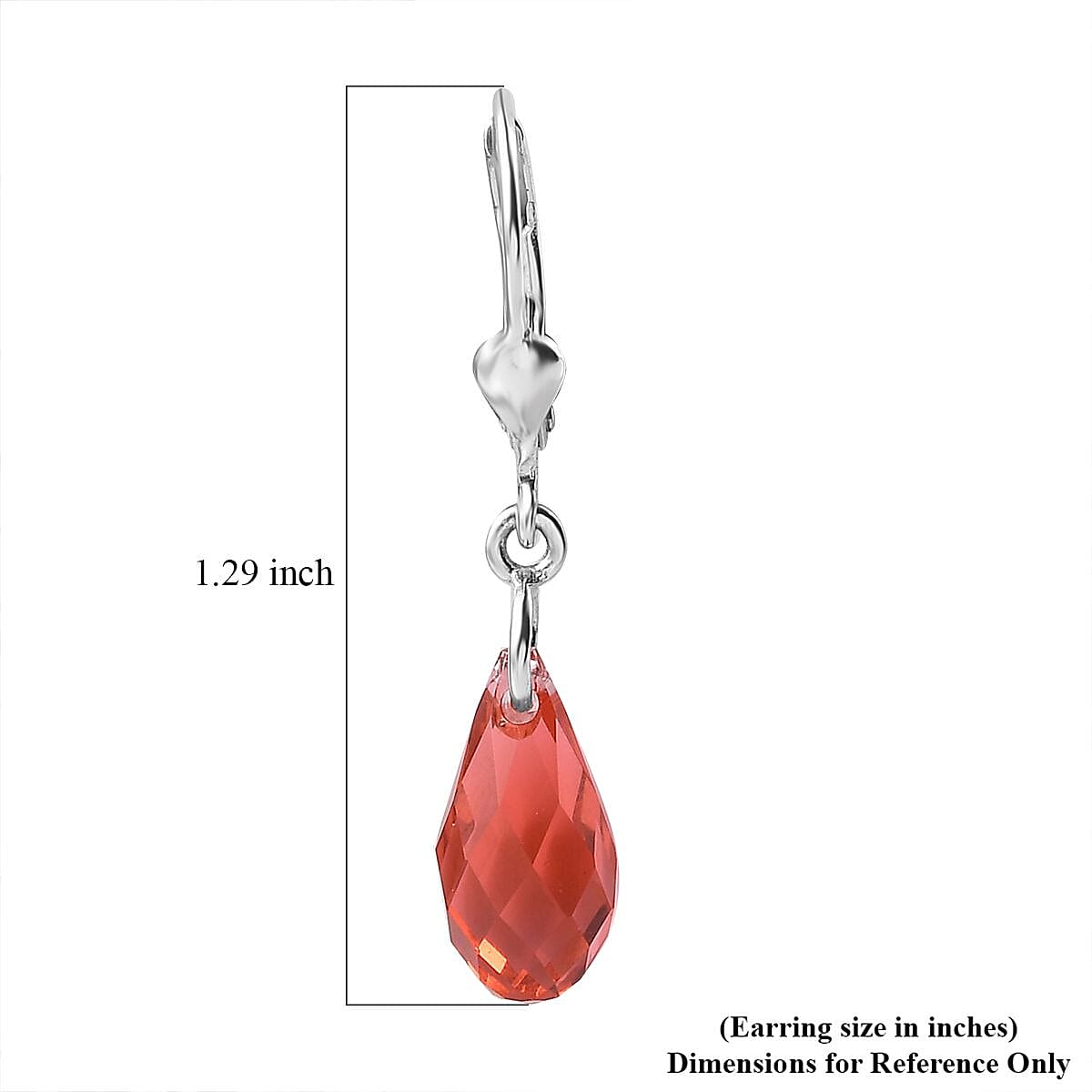 Padparasha Crystal Lever Back Earrings in Sterling Silver image number 5