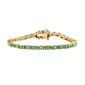 Premium Kagem Zambian Emerald Tennis Bracelet in Vermeil Yellow Gold Over Sterling Silve (6.50 In) 4.00 ctw