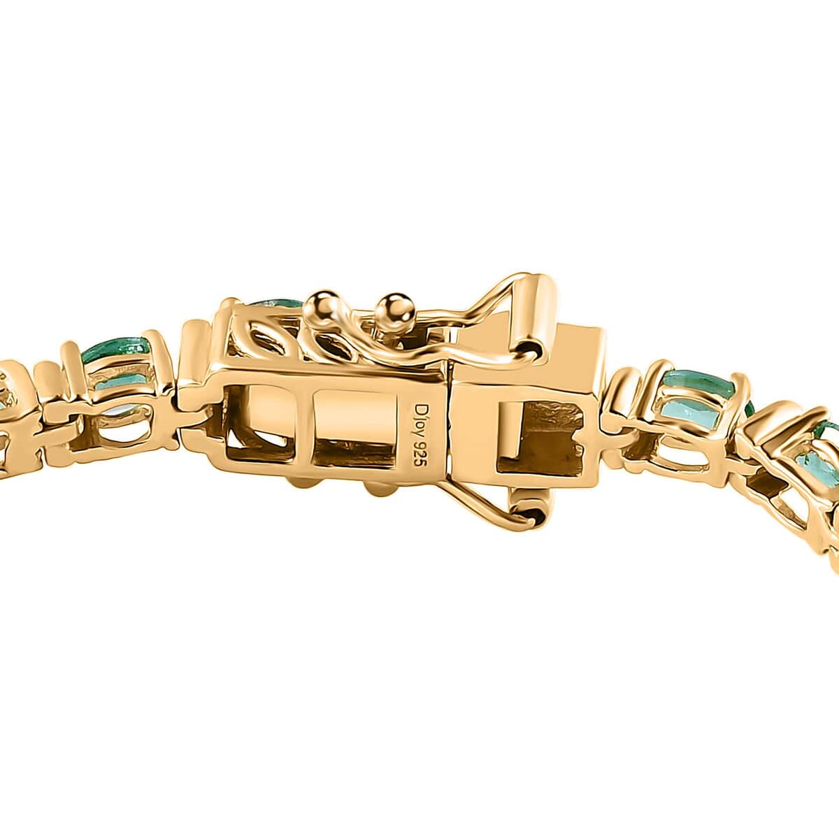 Premium Kagem Zambian Emerald Tennis Bracelet in Vermeil Yellow Gold Over Sterling Silve (6.50 In) 4.00 ctw image number 3