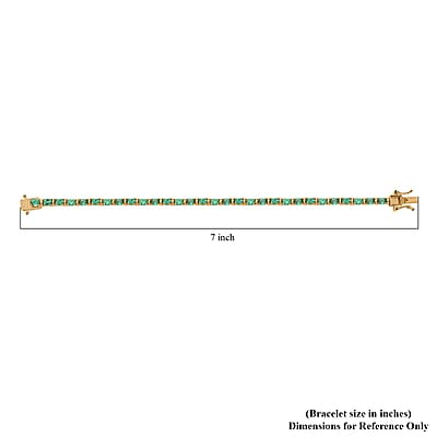 Premium Kagem Zambian Emerald Tennis Bracelet in Vermeil Yellow Gold Over Sterling Silve (6.50 In) 4.00 ctw