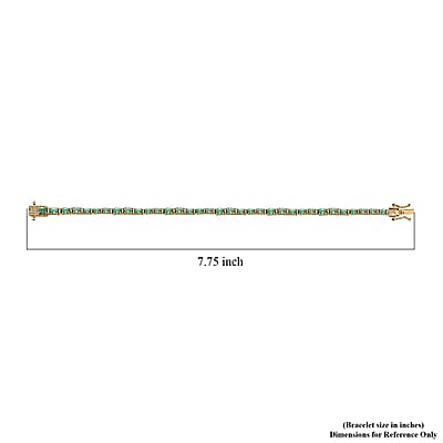 Premium Kagem Zambian Emerald 4.70 ctw Tennis Bracelet in Vermeil Yellow Gold Over Sterling Silve (7.25 In)