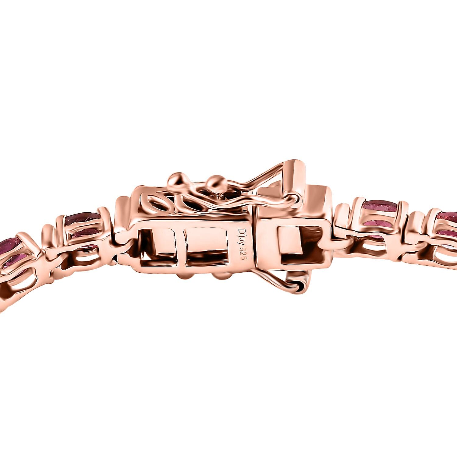 Premium Ouro Fino Rubellite Tennis Bracelet in Vermeil RG Over Sterling Silver (6.50 In) 6.50 ctw