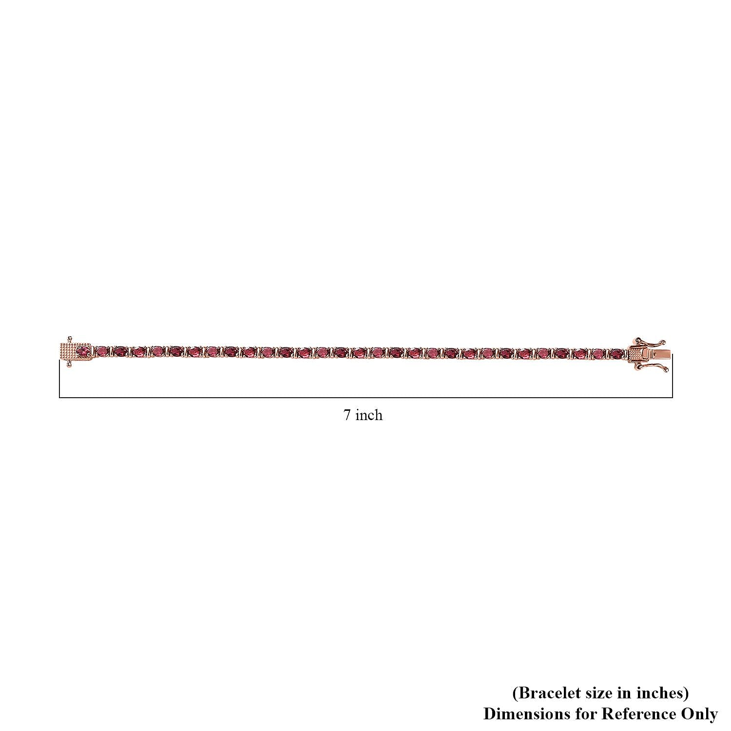 Premium Ouro Fino Rubellite Tennis Bracelet in Vermeil RG Over Sterling Silver (6.50 In) 6.50 ctw