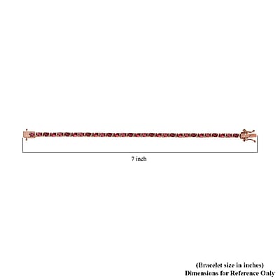 Premium Ouro Fino Rubellite Tennis Bracelet in Vermeil RG Over Sterling Silver (6.50 In) 6.50 ctw