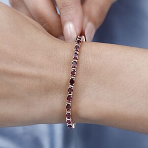Premium Ouro Fino Rubellite Tennis Bracelet in Vermeil Rose Gold Over Sterling Silver (7.25 In) 7.00 ctw