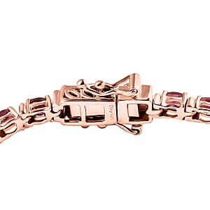 Premium Ouro Fino Rubellite Tennis Bracelet in Vermeil Rose Gold Over Sterling Silver (7.25 In) 7.00 ctw