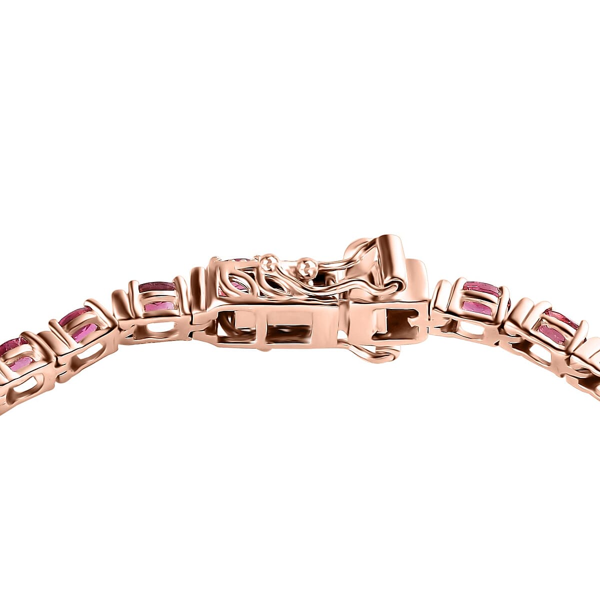 Premium Ouro Fino Rubellite Tennis Bracelet in Vermeil RG Over Sterling Silver (6.50 In) 6.50 ctw image number 3