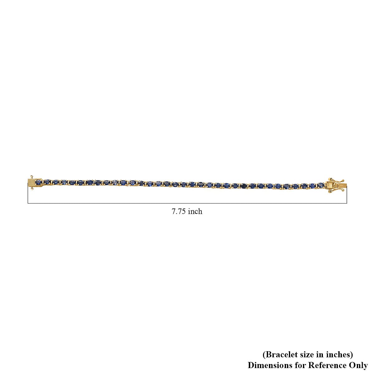 Premium Ceylon Blue Sapphire 7.15 ctw Tennis Bracelet in Vermeil Yellow Gold Over Sterling Silv (7.25 In) image number 4