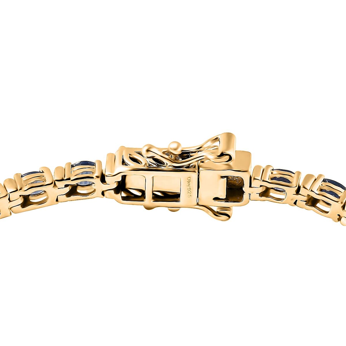 Premium Ceylon Blue Sapphire Tennis Bracelet in Vermeil Yellow Gold Over Sterling Silv (8.00 In) 7.75 ctw image number 3
