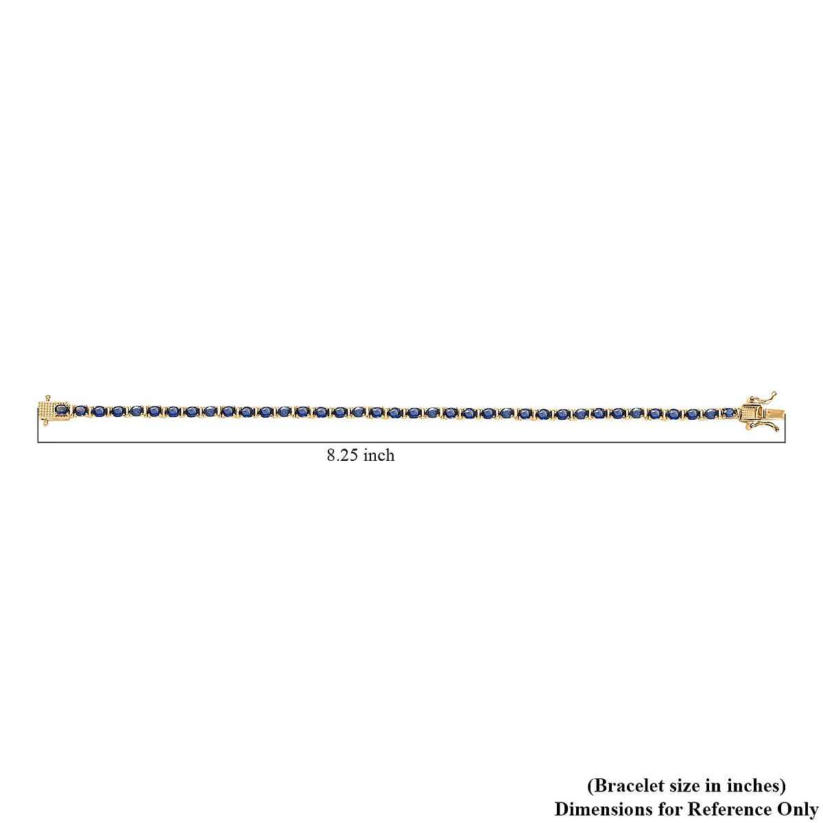 Premium Ceylon Blue Sapphire Tennis Bracelet in Vermeil Yellow Gold Over Sterling Silv (8.00 In) 7.75 ctw image number 4