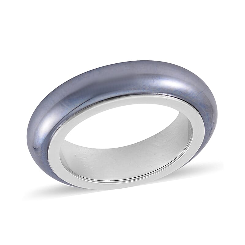 Terahertz Movable Band Ring in Rhodium Over Sterling Silver (Size 10.0) 15.00 ctw