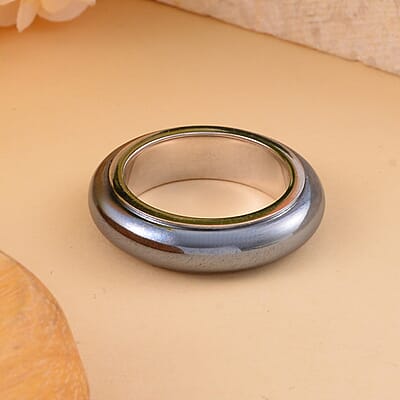 Terahertz Movable Band Ring in Rhodium Over Sterling Silver (Size 10.0) 15.00 ctw
