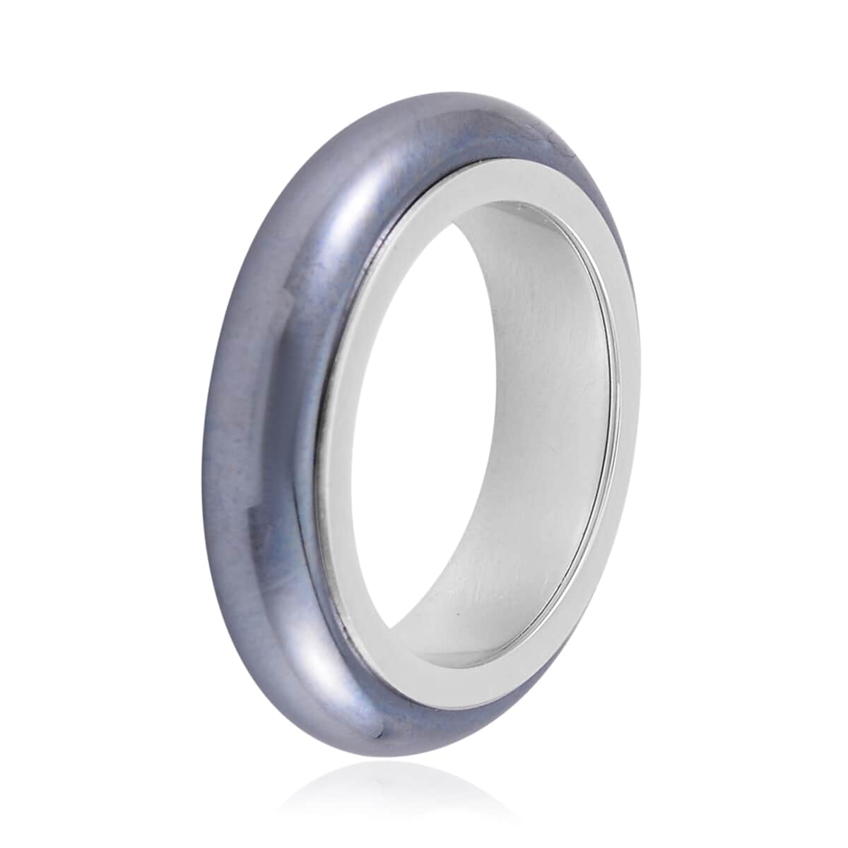 Terahertz Movable Band Ring in Rhodium Over Sterling Silver (Size 10.0) 15.00 ctw image number 3