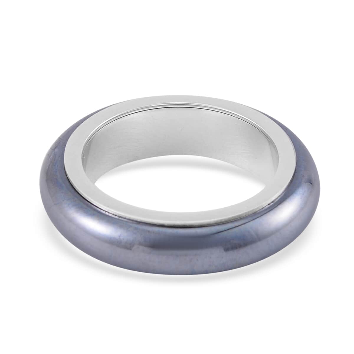 Terahertz Movable Band Ring in Rhodium Over Sterling Silver (Size 10.0) 15.00 ctw image number 4