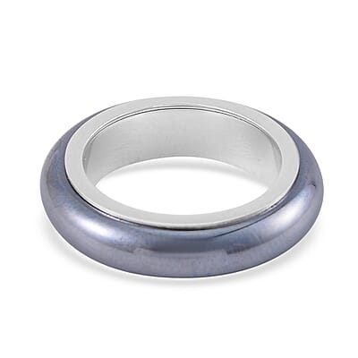 Terahertz Movable Band Ring in Rhodium Over Sterling Silver (Size 10.0) 15.00 ctw