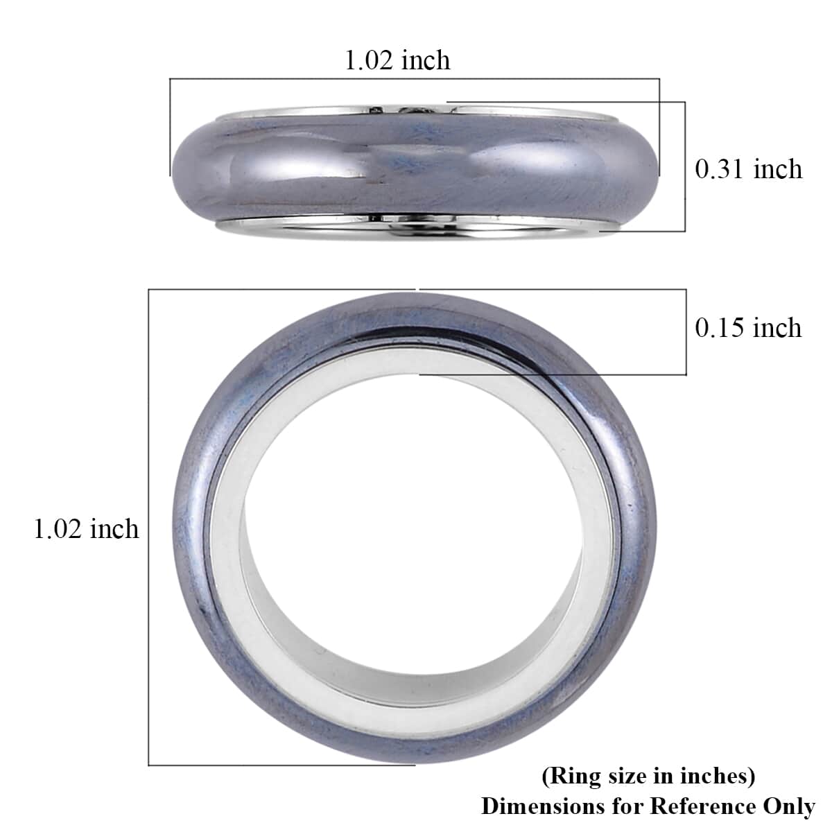 Terahertz Movable Band Ring in Rhodium Over Sterling Silver (Size 10.0) 15.00 ctw image number 5