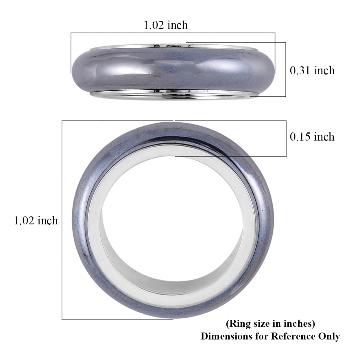 Terahertz Movable Band Ring in Rhodium Over Sterling Silver (Size 7.0) 15.00 ctw image number 5