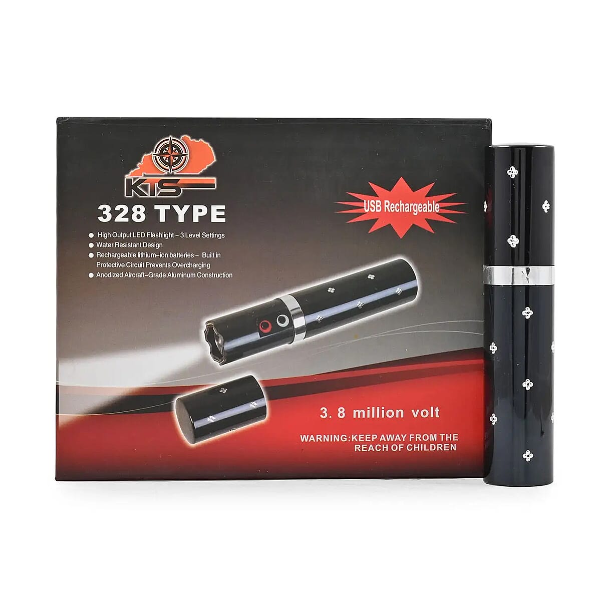 Closeout Lipstick Stun Gun For Self Defence With High Power LED Flashlight, Rechargeable Stun Gun With 3 Level Setting, Waterproof Personal Safety Tool -Black image number 0