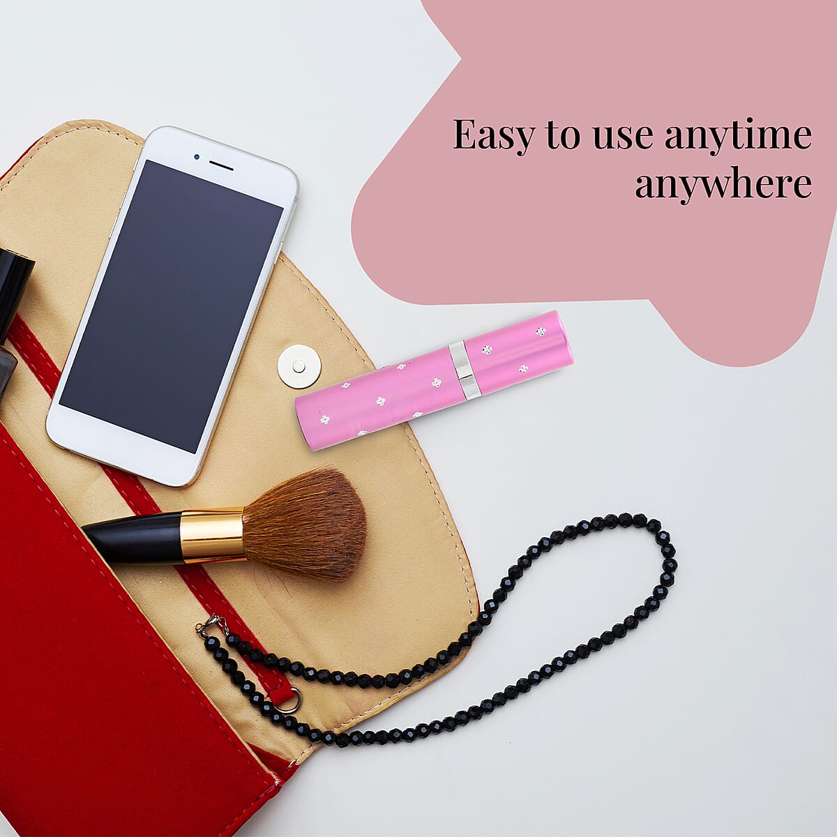 Lipstick Stun Gun For Self Defence With High Power LED Flashlight, Rechargeable Stun Gun With 3 Level Setting, Waterproof Personal Safety Tool -Pink image number 3