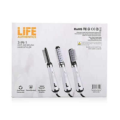 Closeout Life Authentics 3 -IN- 1 Hot Air Brush Hair Styler