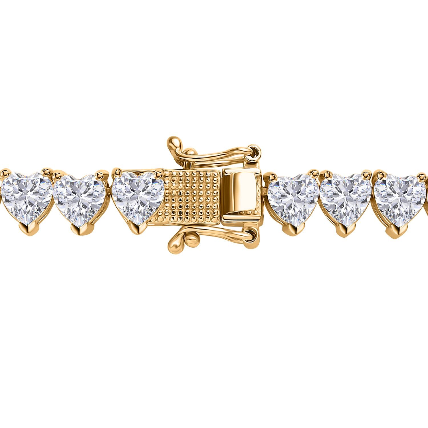 Buy Moissanite 41.15 ctw Heart Tennis Necklace in Vermeil Buy Moissanite 41.15 ctw Heart Tennis Necklace in Vermeil