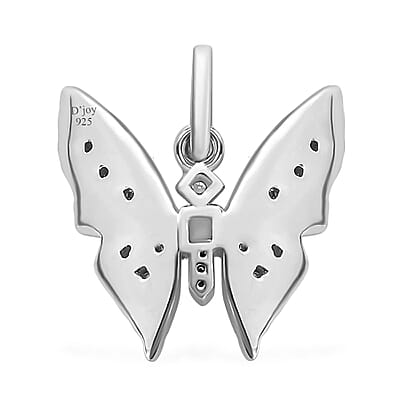 Moissanite Butterfly Charm in Platinum Over Sterling Silver 0.30 ctw