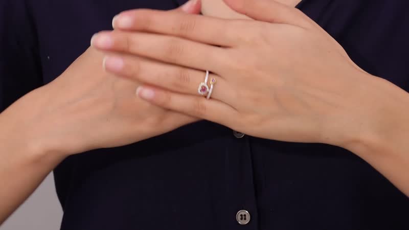 African Amethyst, Orissa Rhodolite Garnet, Moissanite Bypass Ring in Vermeil YG Over Sterling Silver (Size 5.0) 0.50 ctw