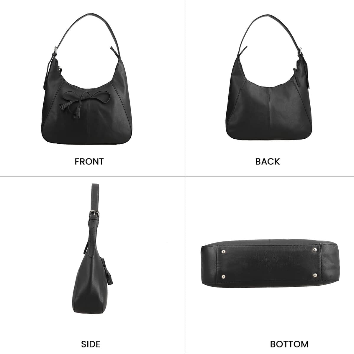 100% Genuine leather shoulder  bag DIMENSION-  BAG - 13.38 L x 13.77 H x 3.54 W inches Wallet Size -L(4.5)X H(3.34)X W(0.7) in COLOR: Black image number 3